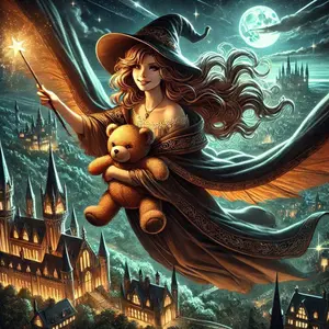 5D DIY Full Drill Round Diamond Painting - Diamond Art Kit Witch, Magic, Castle. Mosaic, Canvas - DIY Decorative Picture, Home Wall Decor, Suitable for Halloween and Christmas, Birthday and Anniversary Gifts.