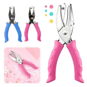 1/4 & 1/8" Punchers with Soft Grip Handle, Ideal for Home, Office, Classroom Use, Handheld Round Hole Puncher