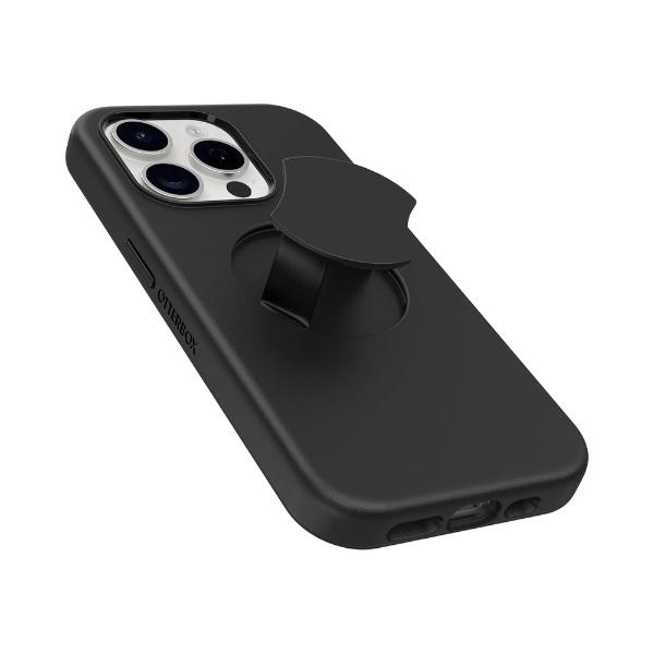 OtterBox Ottergrip Symmetry Series iPhone 15 Pro Case Black with Built-in Grip & MagSafe Compatibility for Seamless Handling