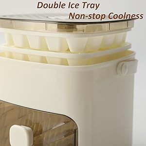 Ice Cube Tray with Lid and Bin, Ice Trays for Freezer, Flexible Ice Cube Trays,2 Pack for Freezer, 48 Pcs Ice Cube Mold with Ice Scoop for Personal Use in Whiskey, Cocktail, Coffee and DIY(White)