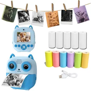 Mini Portable Pocket Photo Printer with 5 Rolls Paper and 6 Rolls Color Paper, Outdoor Party Family Photography, Holiday Gift, Instant Photo Printer