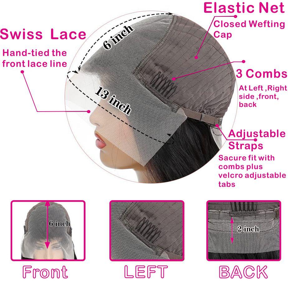 MYLOCKME Transparent Lace 13x6 Bone Straight Frontal Human Hair Wigs For Black Women Brazilian 13x4 Straight Lace Frontal Wig Natural Color Hair Wigs 180Density blackfriday