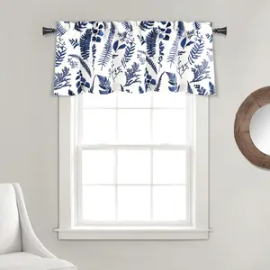 Lush Decor Devonia Allover Valance Curtain Single 52"W x 18"L +2" - Kitchen Valances for Windows - Floral Valance Curtains For Bathroom