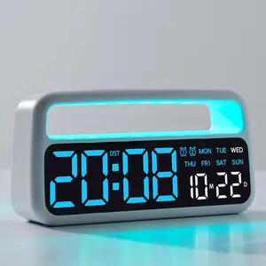 Cute Handheld Electronic Clock, Digital Clock with Creative Atmosphere Light, Bedside Alarm Clock, Easy to Read Date & Week, Home Office Decor, Digital Alarm Clocks