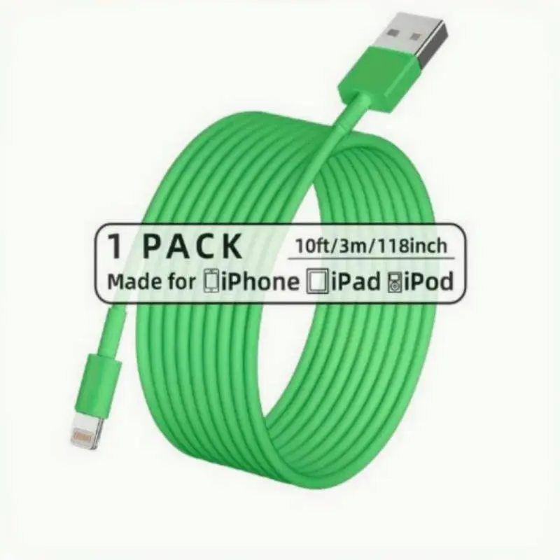 1m/2m/3m Super Long Charger Cable For IPhone, Multicolor Cords, Ios Connector, Fast Charging Data Sync USB Cable Made for iPad, IPhone 14/13/12/11 Pro Max/Mini/XS MAX/XR/XS/X/8/7/6s/SE, IPad