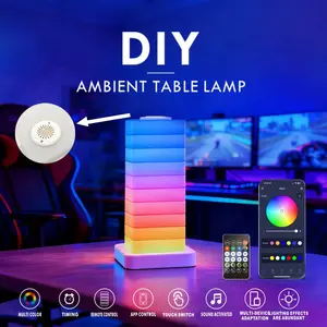 DIY Atmosphere Lamp, Creative RGB Touch Switch, Bluetooth-compatible Speaker, Detachable DIY, APP & Remote Control, Indoor Bedroom Living Room Use