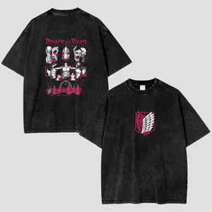Attack on Titan Rumbling Vintage Shirt, AOT Anime Acid Washed Graphic Tee & Gildan Hoodie, Retro Y2K Double Print Shirt, Oversized Unisex Cotton Streetwear, Manga Inspired Casual Outfit, Gift for Anime Lovers & Collectors Fabric Smooth