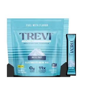 TREVI Sport Sugar Free Electrolytes - Rehydration Powder Packet Drink Mix - 20 Count - Arctic Frost