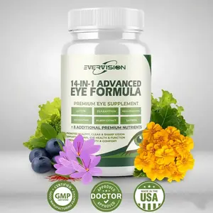 Evervision 14-in-1 Advanced Eye Formula AREDS 2 withLutein and Zeaxanthin 60 Vegan Capsules of Eye Vitamin Supplement with Astaxanthin,Saffron & Meso-Zeaxanthin - Perfect for Eye Health & Vision Optimum