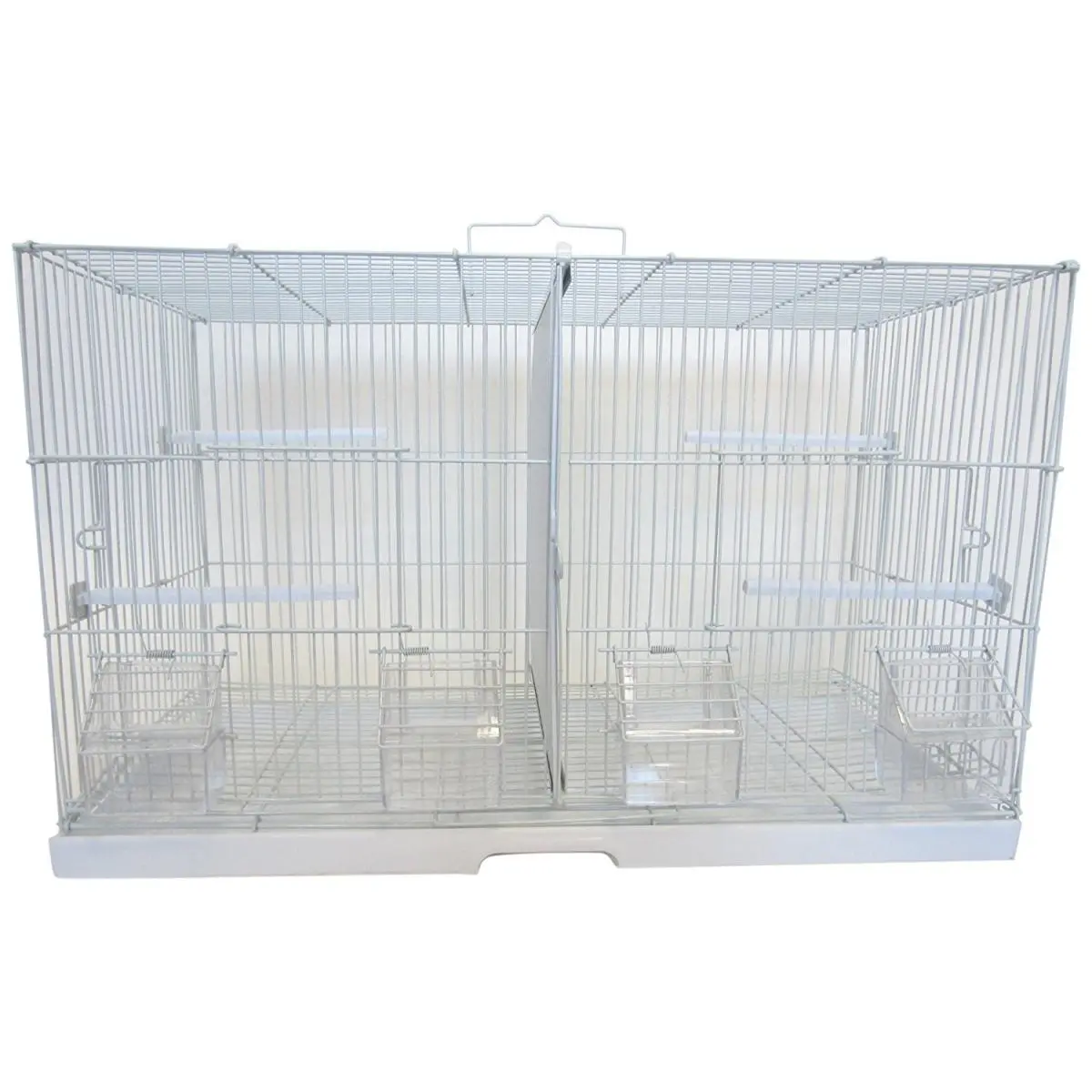 212 MAIN YML 2414WHT Small White Bird Cage with 0.37 in. Bar Spacing, Wire Mesh, Secure Top, 24x11.5x15 in Dimensions for Canaries, Finches, Breeding