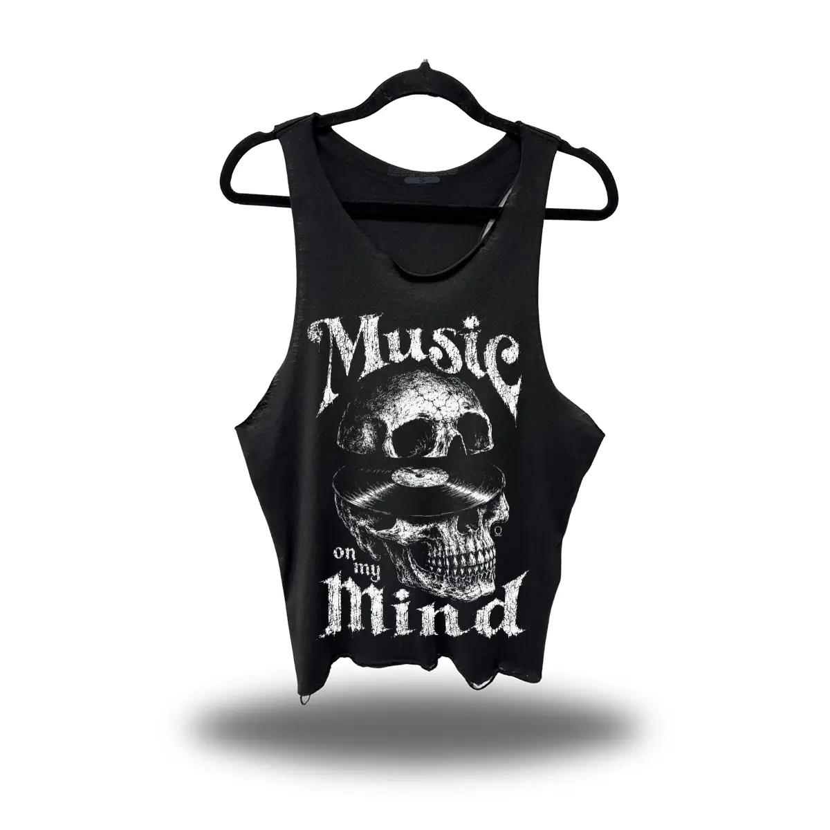 Men's MUSIC MIND Sleeveless Scoop Neck Stringer Tank Top, Menswear Unisex Graphic Print Shirts, Underwear & Undershirts Essential