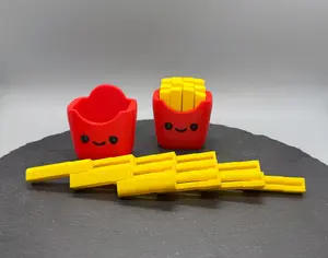 3D Printed French Fries Fidget - Unique Gift Idea, Stocking Stuffer, Fun Decoration, Perfect for Stress Relief and Fun