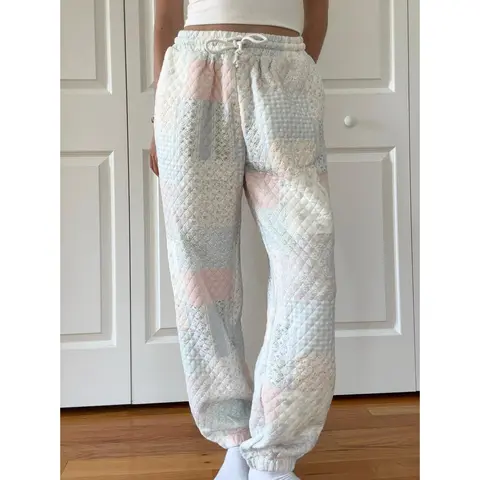Shades Of Blue Quilted Pastel Joggers