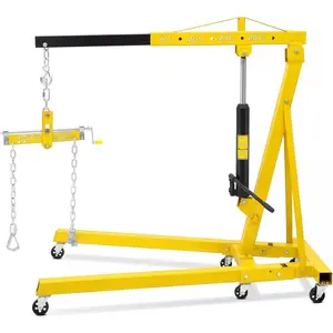 2 Ton Engine Hoist with Lever Stabilizer, Foldable Cherry Picker - Heavy Duty Hydraulic Engine Lift, Automotive Garage Engine Crane