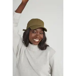 Olive Satin-Lined Baseball Hat