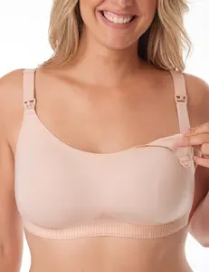 【Mother's Day Gift】Momcozy Nursing Bras for Breastfeeding, Pumping Bra，FB029 Seamless Ultra Comfort Maternity Bra with Performax Technology U Neck Pregnancy Bra maternity  undies