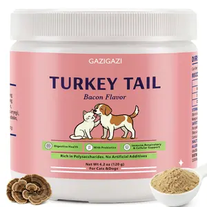 GAZIGAZI Turkey Tail Mushroom for Dogs – Natural Lump & Bump Support – Lipoma & Wart Care – Probiotic Mushroom Powder canine nutrition natural pet care Bacon Flavor Clean pet health dog salmonoil dog probiotic vitamins for pet
