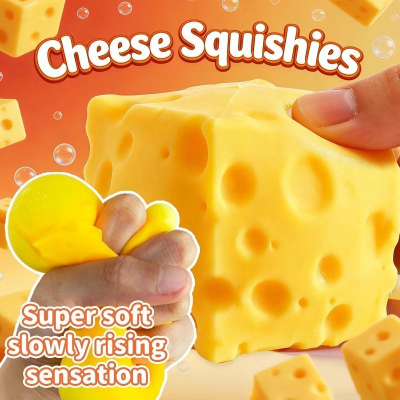 Soft Cheese Block Toy -, Stress Relief Squeeze Toy, Perfect for Play and Relaxation, Mini Stress Relief Sensory Toy for Kids Adults