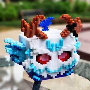 Yeti Blox Fruits Devil Fruit Assembly Model Building Kits - Yeti, Gas, Leopard Fruits Building Blocks Series - Small Particle Ornaments for Creative Assembly and Decoration