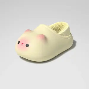 Cute Cat Winter New Waterproof Indoor Slippers Kawaii Cute Girl Outdoor Package Heel Shoes Cat Claw Sole Warm Slippers