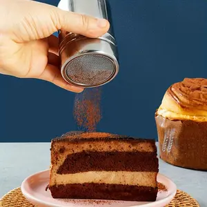 1pc Stainless Steel Powder Shaker with Lid, Fine Mesh Duster Sifter for Baking Soda, Cocoa, Cornstarch, Coffee Flour - Commercial Grade Kitchen Tool, Kitchen Storage | Modern Kitchenware | Durable Construction