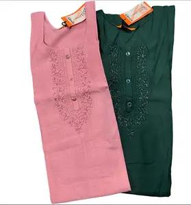 Kurti in Pink and Green Colors as shown with Embellishments and Buttons on the Front