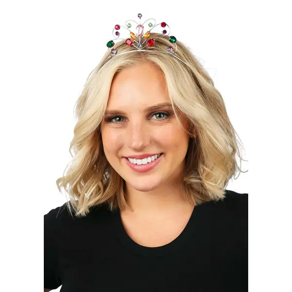 Silver Rainbow Tiara Pink