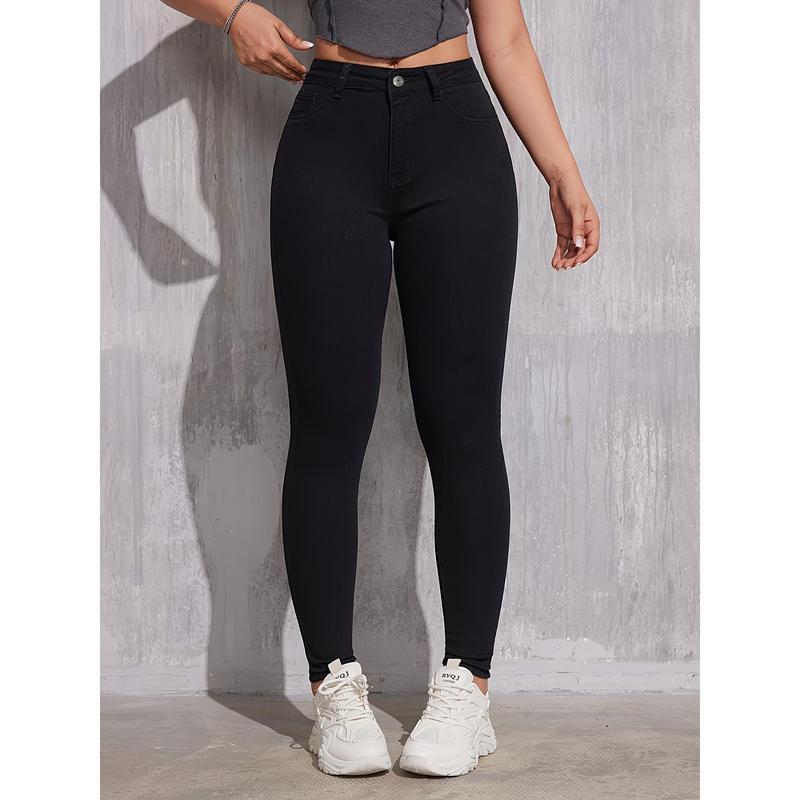 Slim Fit Versatile Skinny Jeans, High Elastic Commuter Skinny Jeans, Women's Jeans and Clothing