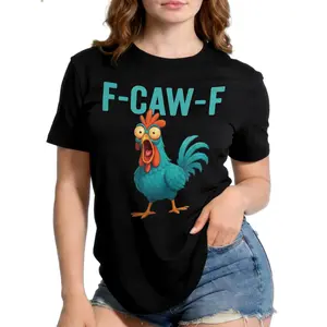Funny Rooster F-CAW-F Graphic T-Shirt, 100% Premium Cotton Tee for Casual Streetwear