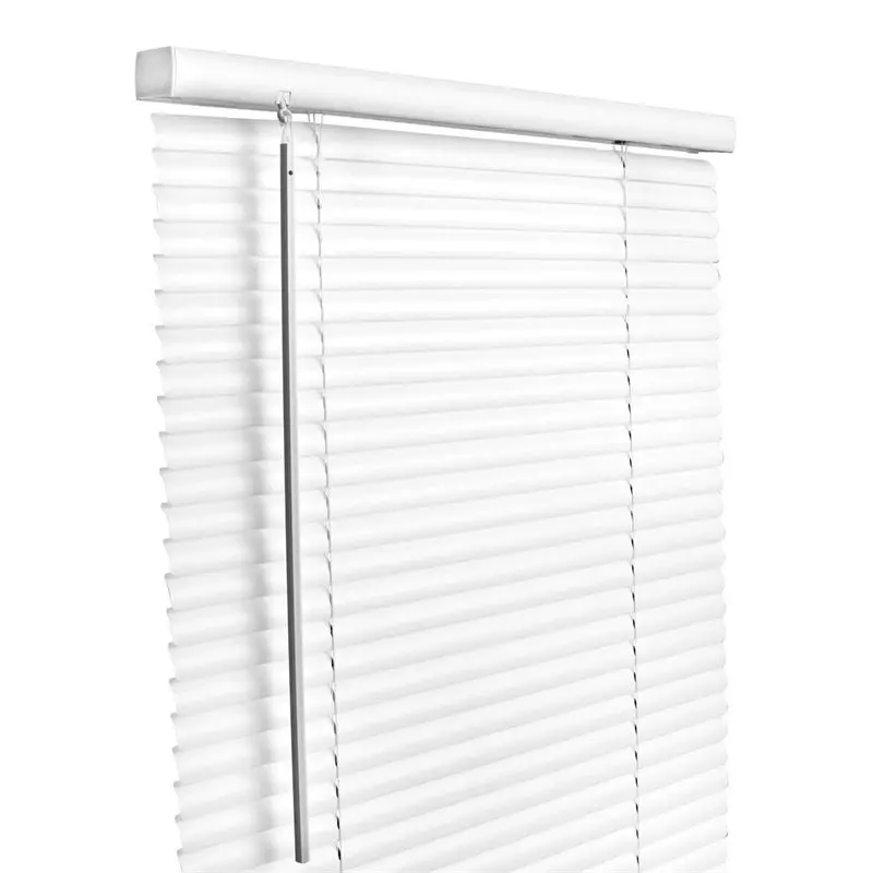White Vinyl 1-in. Cordless Mini Blinds, 43 x 64 in. Window Covering, Vinyl Blinds