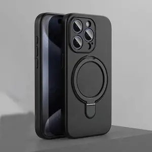 Liquid skin magnetic suction integrated bracket shockproof phone case suitable for iPhone 17 Pro Max 17 Ai 16Pro Max 15 Pro 14Plus 13 12 11Pro Max anti drop protective cover Casing Accessories Cellphone