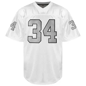 Men's # 34 football Jersey Blank Raiders Jersey Baseball Replica Jersey Breathable, Embroidered Sports Shirt for Training & Competition, V-Neck jersey