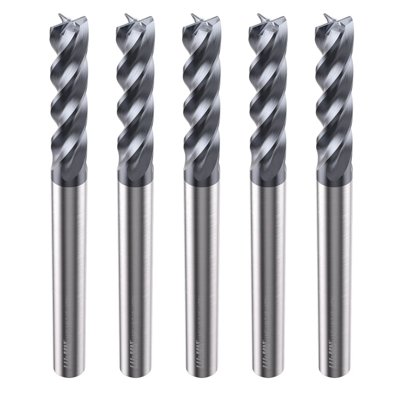 LU&MN Carbide Square End Mill 4 Flute 1/8" 4T for Milling Alloy Steels, Hardened Steel, Metal & More - Set for DIYers & Professionals Cnc Tool