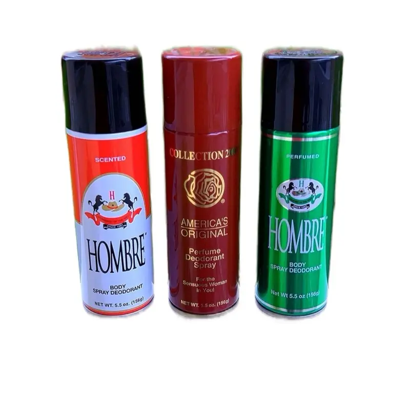Hombre Collection 2000 Perfume Deodorant Spray - 3 Pack - Long Lasting Freshness & Odor Protection - Non Sticky Fast Drying Formula - Ideal for Men