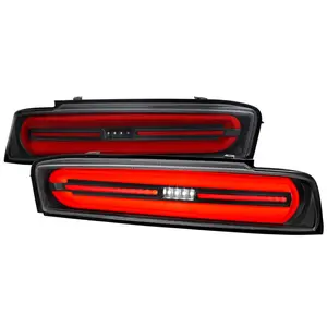 2016-2018 Chevrolet Camaro Full Red LED Sequential Tail Light (Black Housing / Clear Lens)