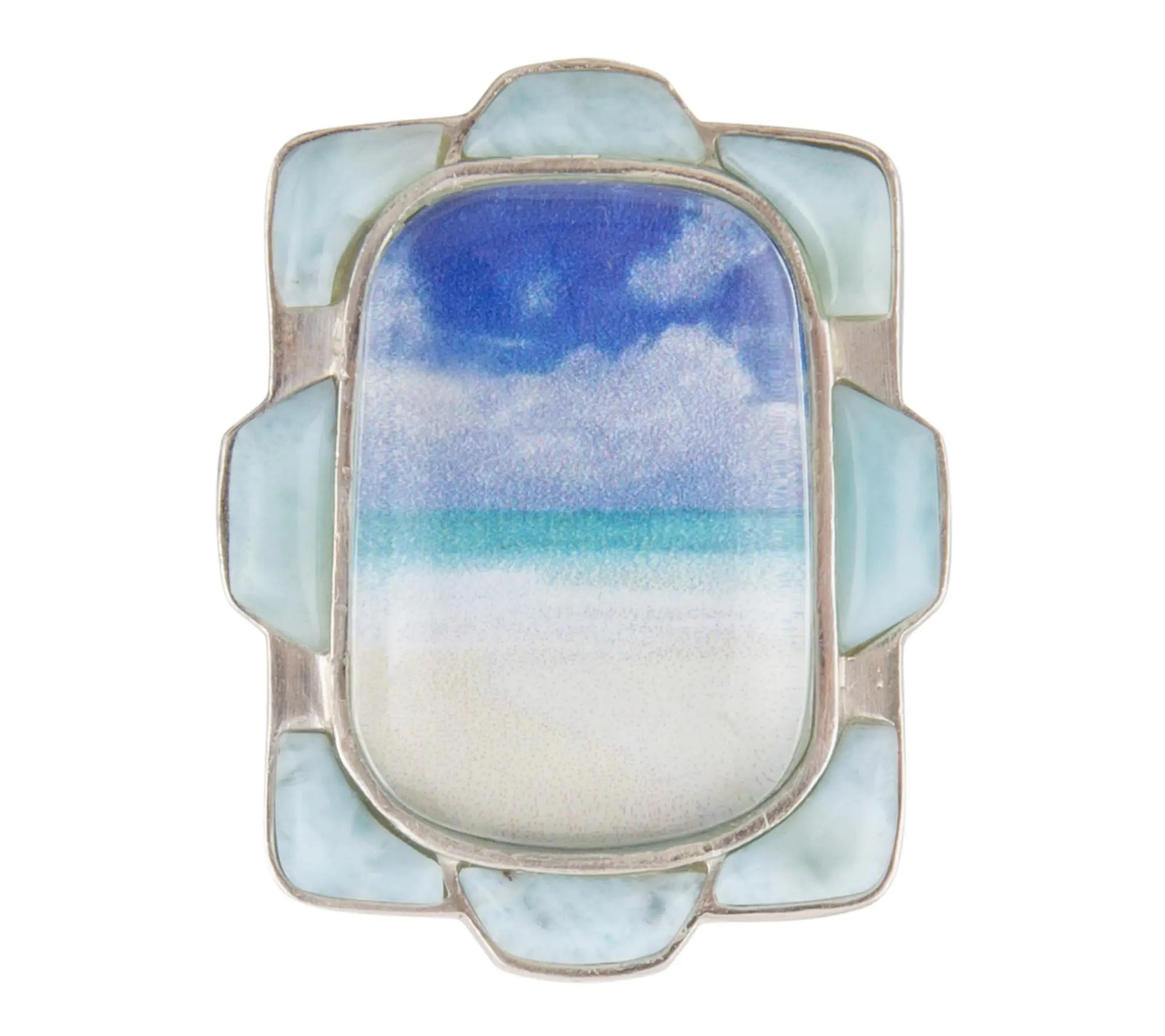 Barse Artisan Crafted Scenic Beach Larimar Ring Barse Artisan Crafted Scenic Beach Larimar Ring