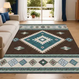 Luxury Vintage Patterned Velvet Carpet, Soft Comfortable Home Decor Rug, Living Room Sofa Mat, Bedroom Bedside Rug, Multi-Scene Use, Vintage Printed Rug, merry Christmas、let it snow