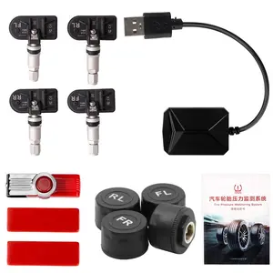 Wireless Transmission TPMS! USB Android Tire Pressure Monitoring with 4 Sensors