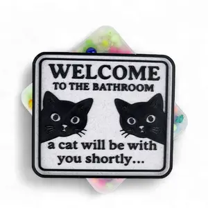 Bathroom Cat Picky Pad Tray Satisfy Your Urge to Pick, Pop and Peel Stress-Free! Rectangle Coasters