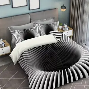 3pcs Down Comforter Set, Hole Print Bedding Set, Soft and Cozy Down Comforter, Suitable for Bedroom and Guest Room
