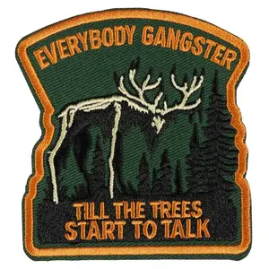 Tiil Trees Start to Talk Embroidered Patch, Back Adhesive Iron-On, Suitable for Clothes Jackets Hats Accessories, 1 Piece