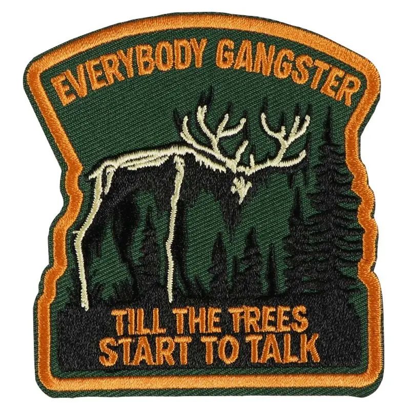 Tiil Trees Start to Talk Embroidered Patch, Lettered Embroidery, Back Adhesive Iron-On, Suitable for Clothes Jackets Hats Accessories, Embroidery Patches, 1 Piece