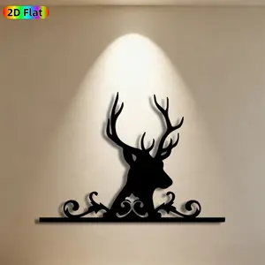 1pc Deer Head Metal Wall Art, Graceful Deer Statue Mural, Ideal Gift for Christmas, New Year, Nature Enthusiasts, Rust-Resistant Metal Wall Decor Wall Sculptures, Perfect for Living Room Wall & Garden Fence, Unique Home Decor Accent