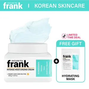 [+FREE Mask] Excuse My Frank Intense Moisturizing Cream (+ Facial Mask – Limited Time Only) with Oligo Hyaluronic Acid and Panthenol for Long-Lasting Hydration and Skin Repair