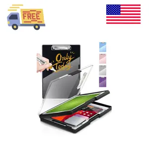 Clearview Clipboard with 2 Storage, Dry Erase 8.5x11 Heavy Duty ClipBoards, Black