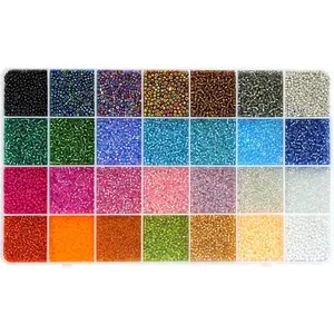 24000 count 2mm Glass Seed Beads Kit, with 28 Colors Small Beads Kit for Girls,Women and Adults,Bracelets, Necklaces,Earring, Making Supplies