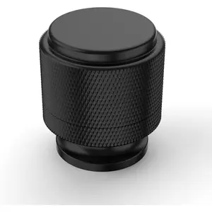 10 Pack Matte Black Kitchen Cabinet Knobs - Knurled Dresser Drawer Cabinet Hardware Zinc Knobs for Dresser Drawers