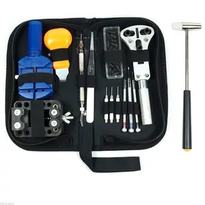 Watch Repair Tool Kit Opener Link Remover Spring Bar Free Hammer with Carry Case Essential Watchmaker Tools Set