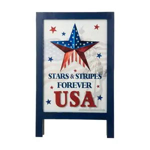 Glitzhome 24" USA Patriotic Americana Easel Porch Decor