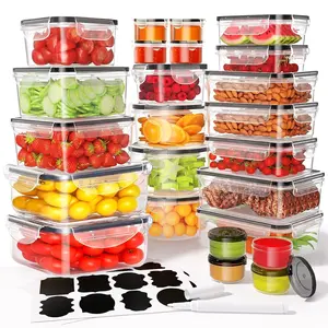ATUPEN 50 Pcs Food Storage Containers with Lids, Plastic Containers Kitchen Organizers and Storage(24 Containers + 24 Lids) Reusable